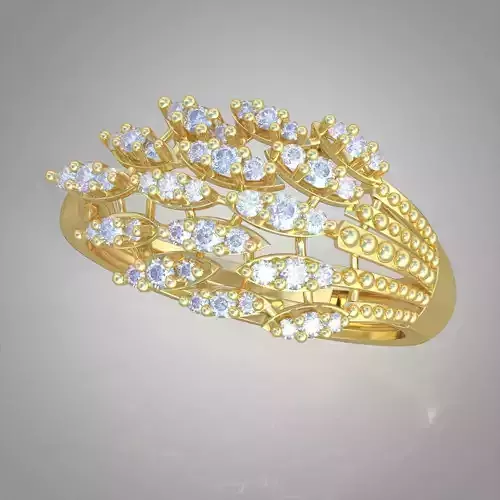 Diamond ring 0287 3D printable model 