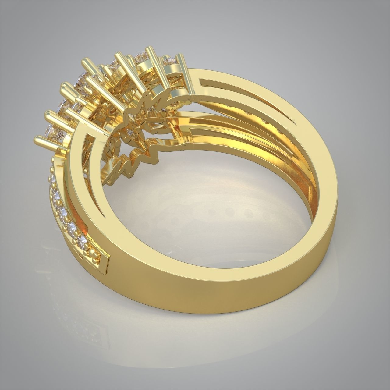 Diamond ring 0290 3D printable model10 3D print model_11