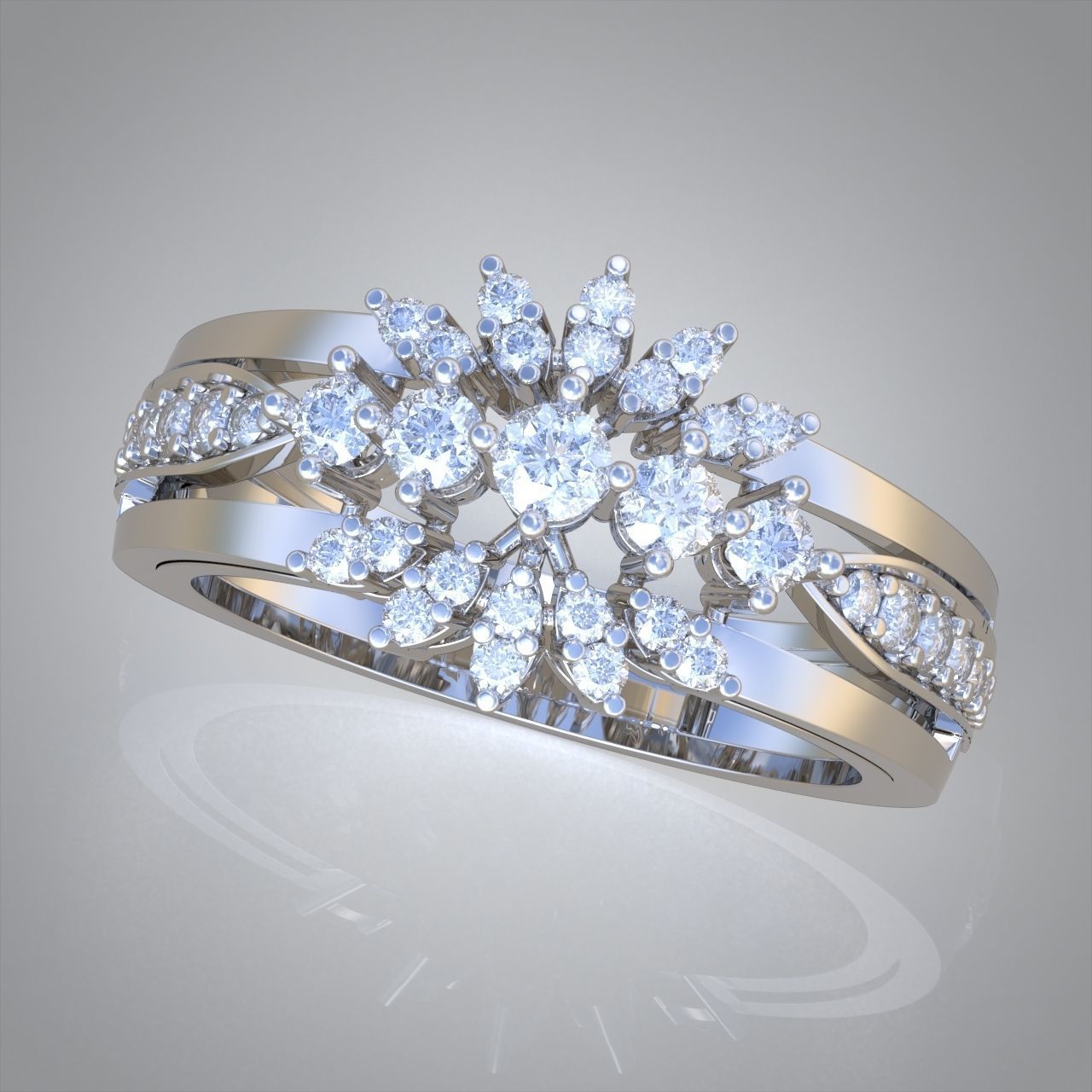 Diamond ring 0290 3D printable model10 3D print model_3