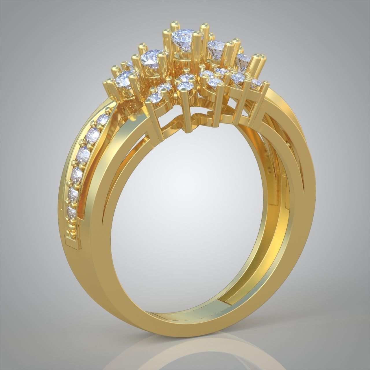 Diamond ring 0290 3D printable model10 3D print model_5