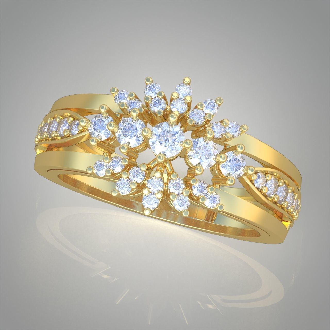 Diamond ring 0290 3D printable model10 3D print model_2
