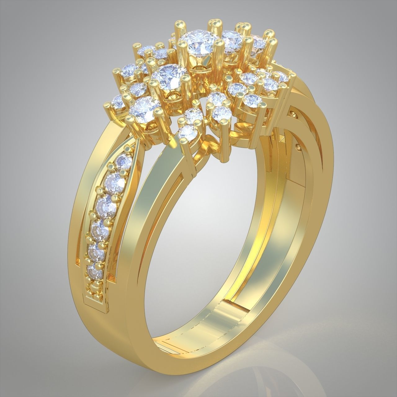 Diamond ring 0290 3D printable model10 3D print model_6