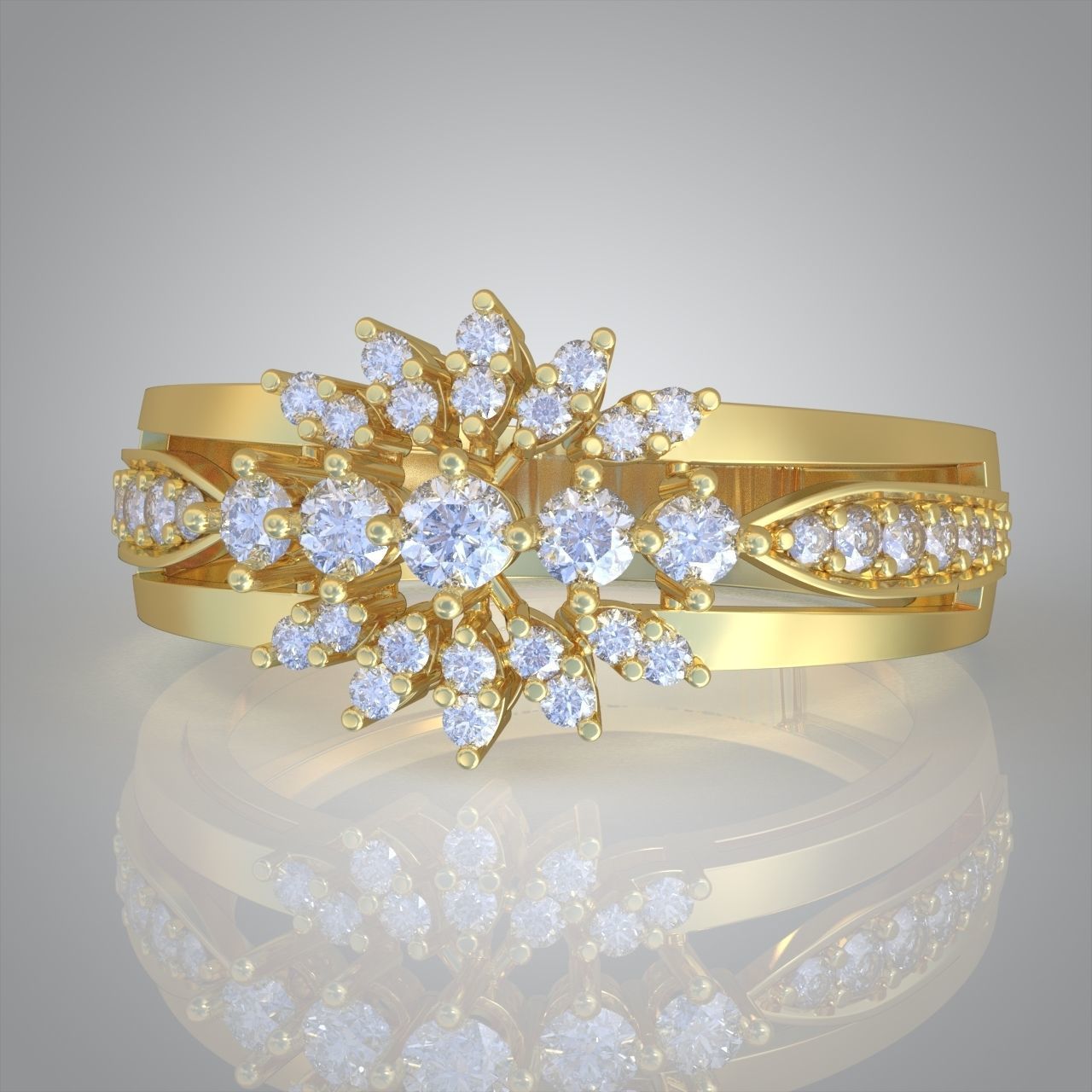 Diamond ring 0290 3D printable model10 3D print model_1