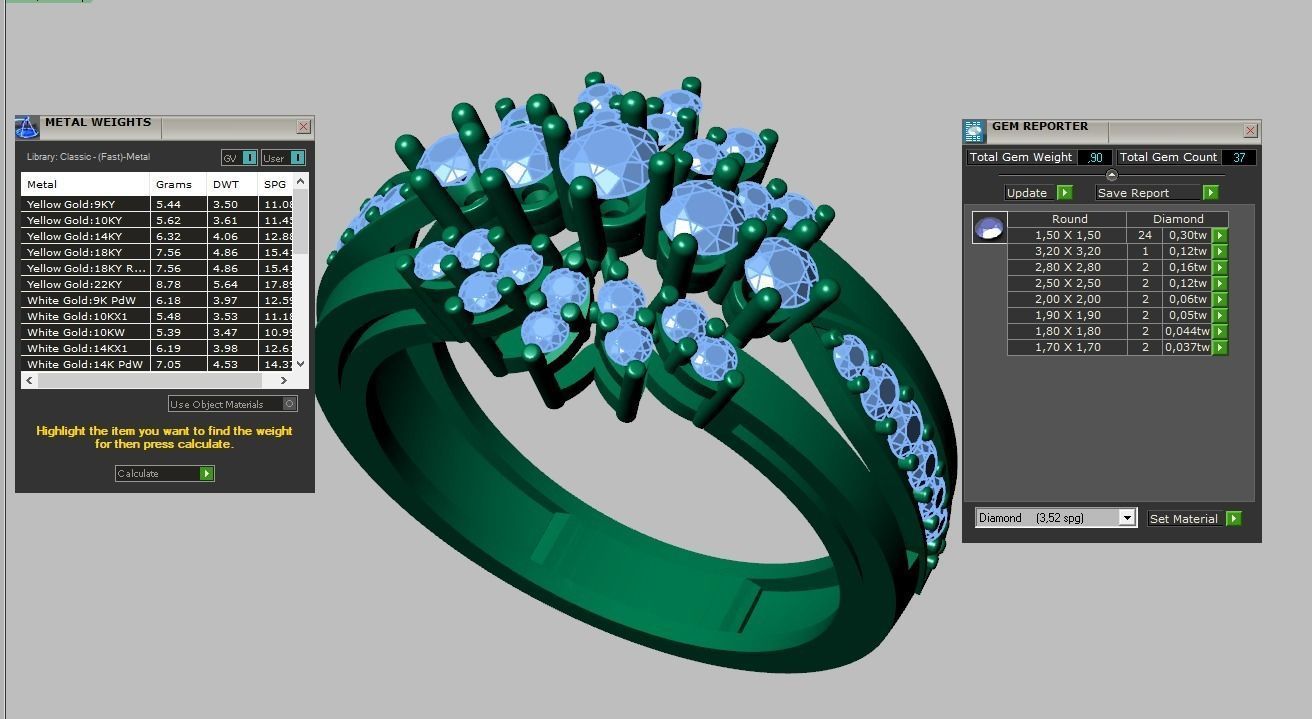 Diamond ring 0290 3D printable model10 3D print model_12