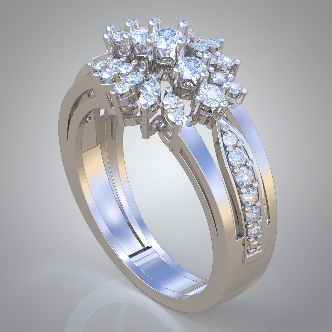 Diamond ring 0290 3D printable model10 3D print model_4