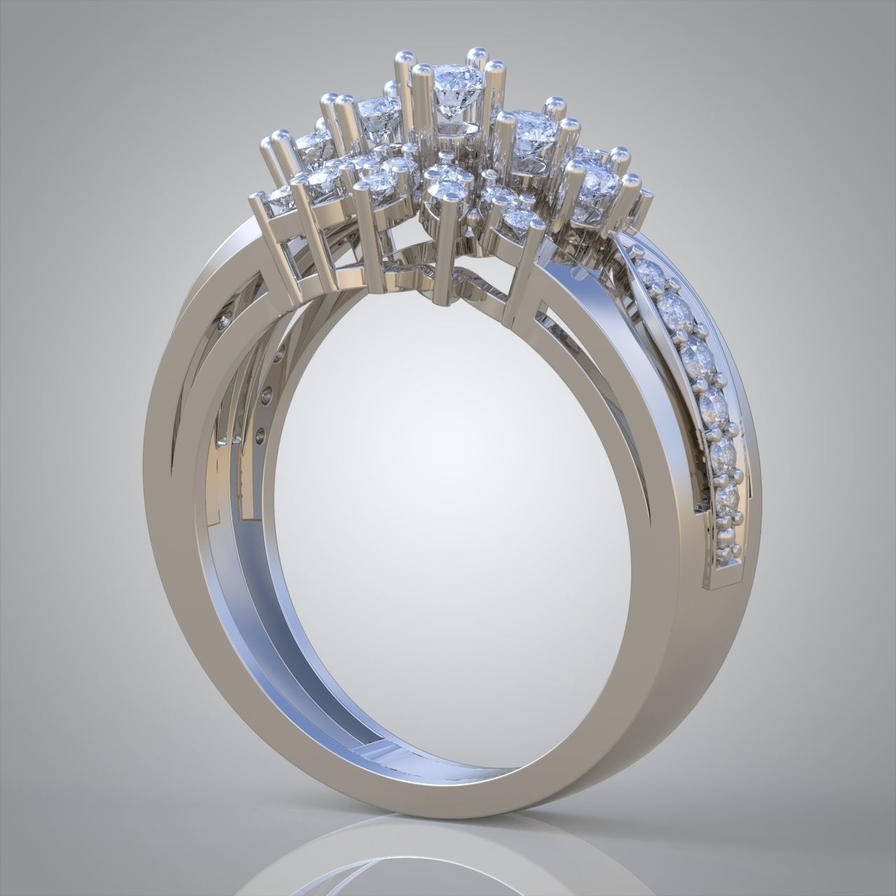 Diamond ring 0290 3D printable model10 3D print model_7