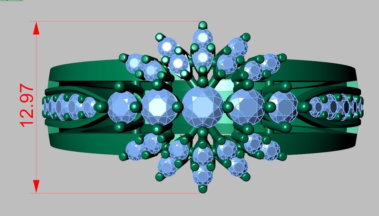 Diamond ring 0290 3D printable model10 3D print model_15