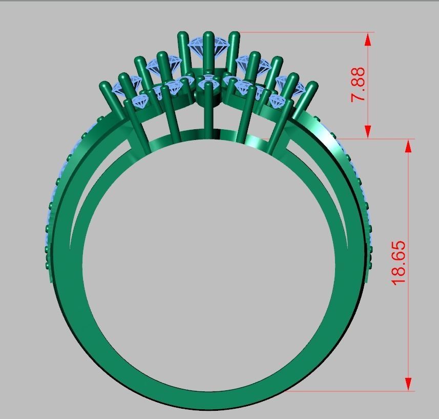 Diamond ring 0290 3D printable model10 3D print model_14