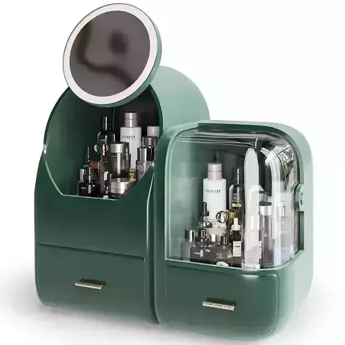 A set of cosmetics for a bathroom or dressing table