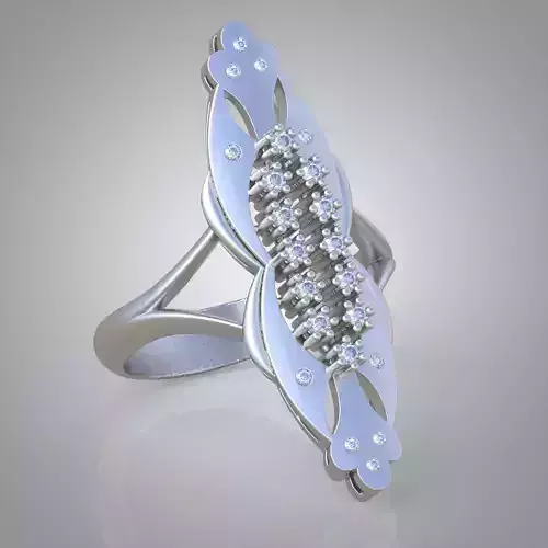 Diamond ring 0291 3D printable model 