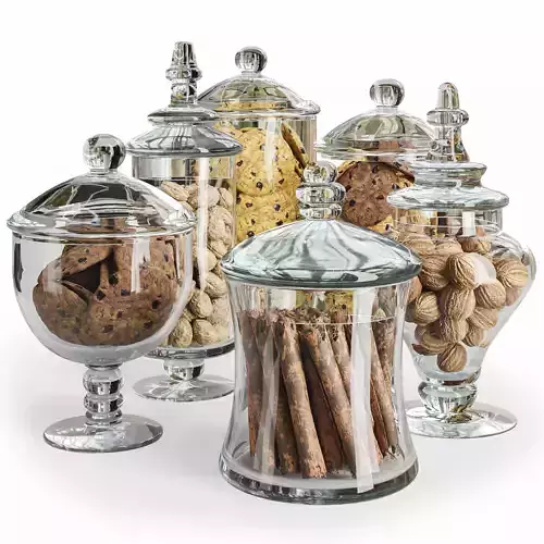 Set of sweets in a cafe or kitchen 3D model