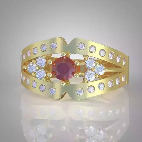 Diamond ring 0293 3D printable model 