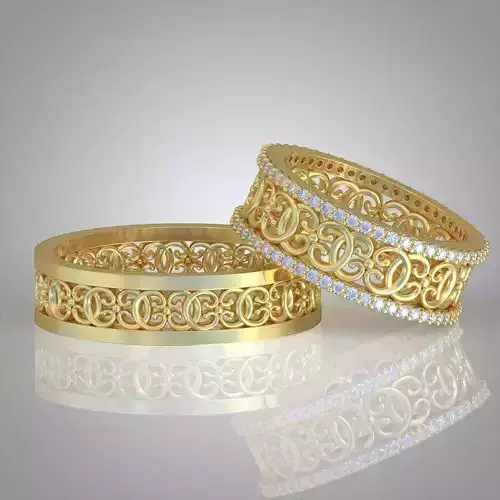 Wedding Diamond ring 0295 3D printable model 13