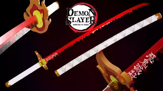 Kyojuro Rengoku Red-Orange Sword