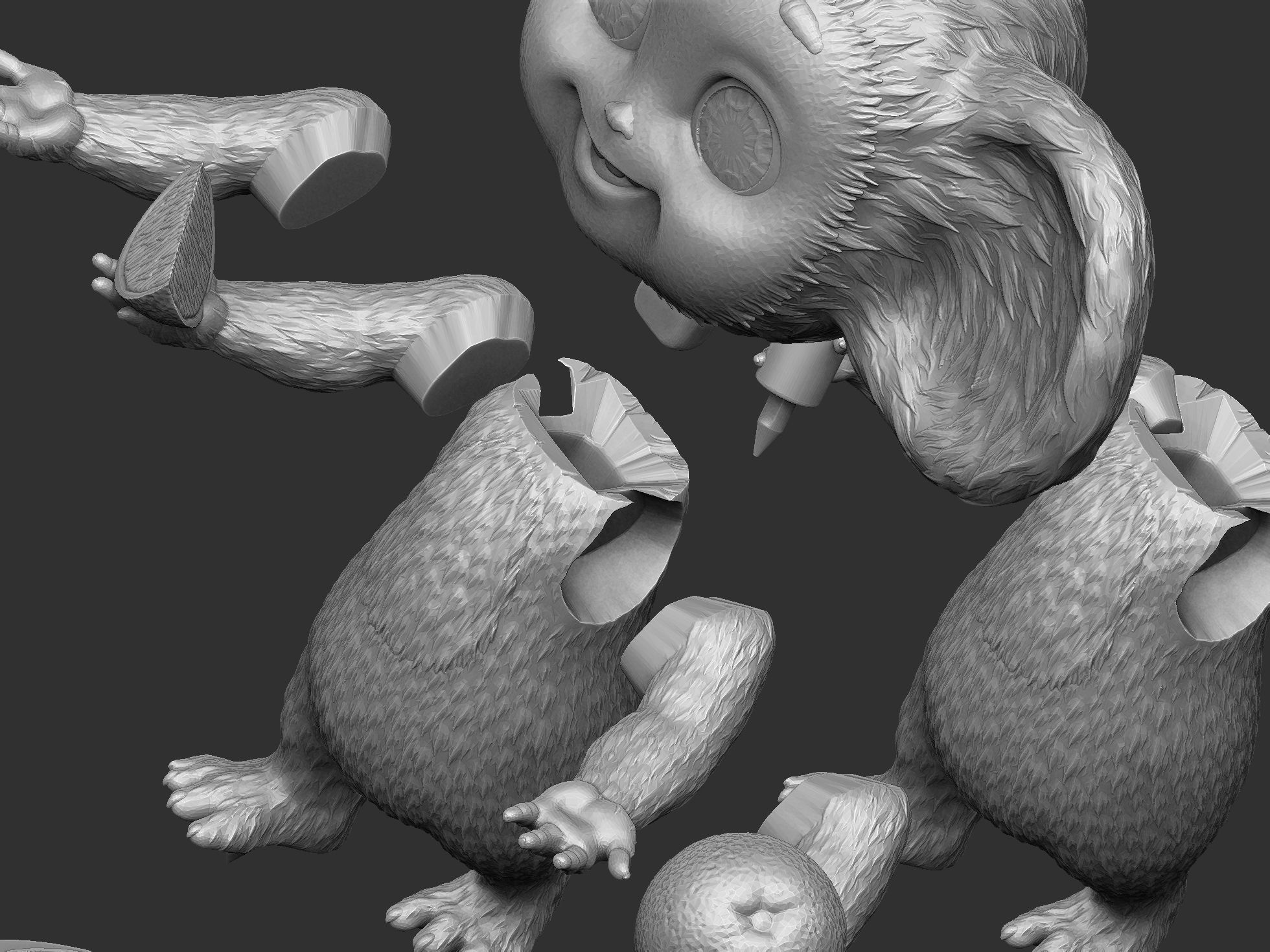 Cheburashka SEVERAL OPTIONS for 3D print STL 3D print model_24