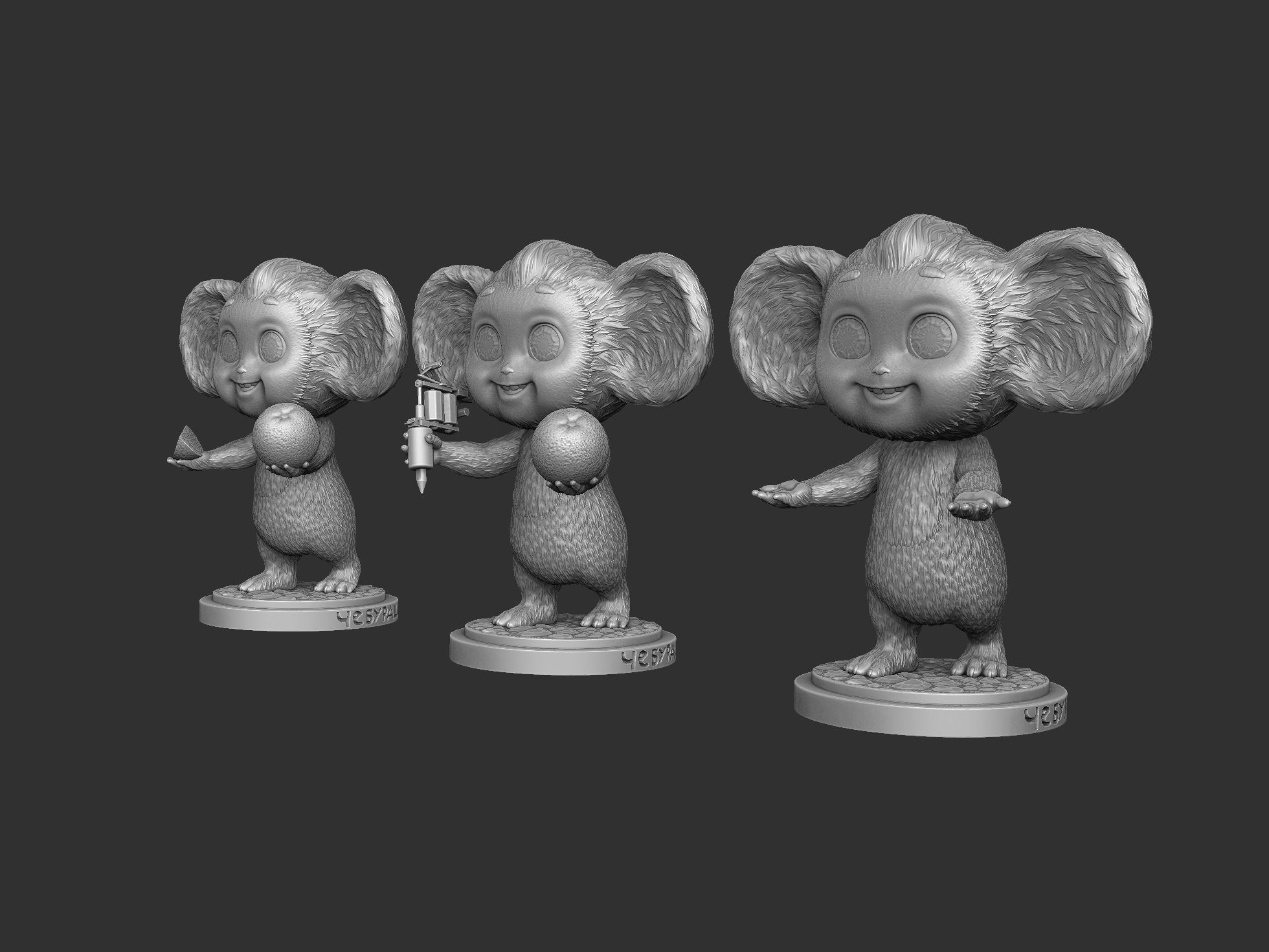 Cheburashka SEVERAL OPTIONS for 3D print STL 3D print model_18
