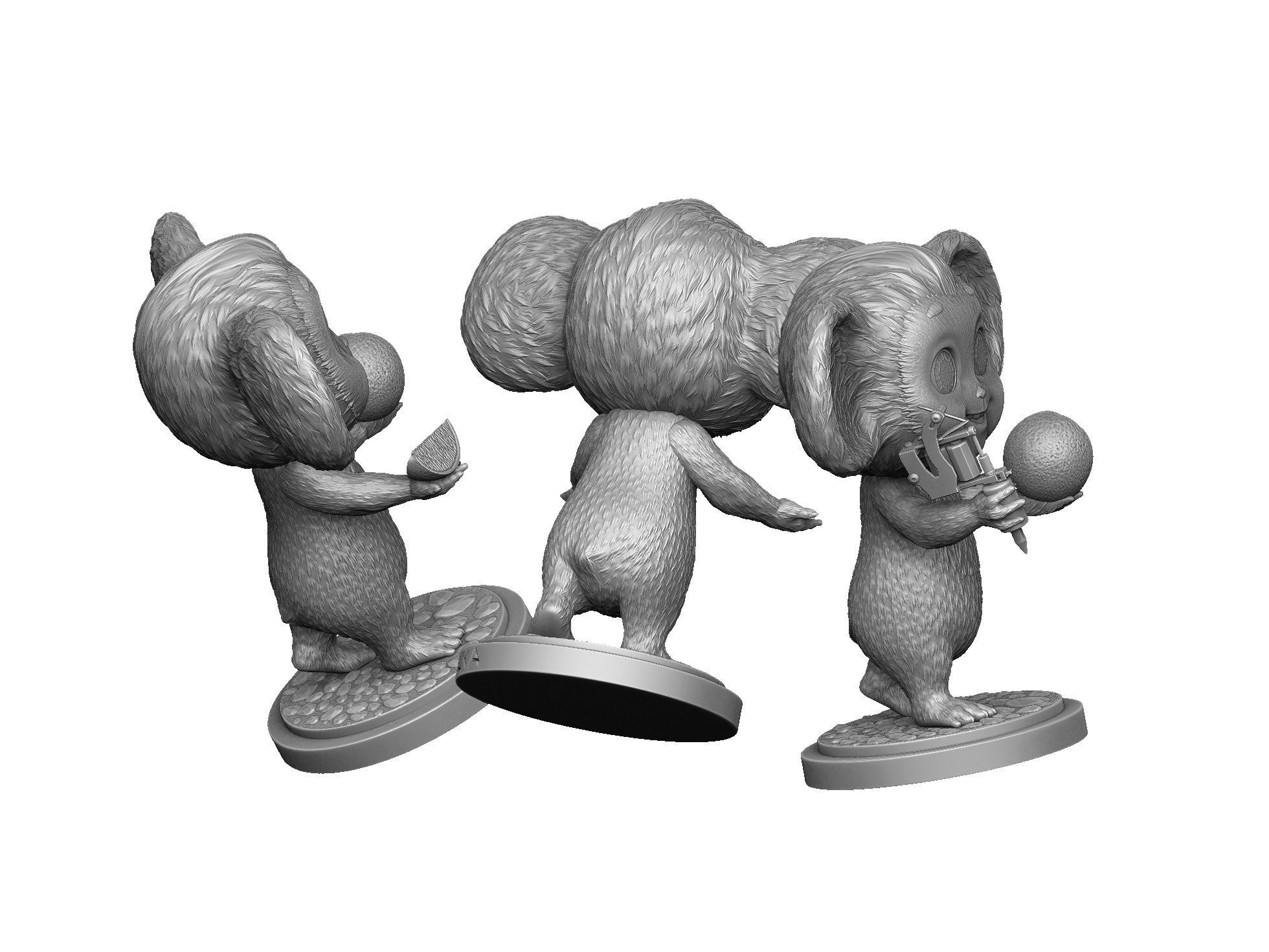 Cheburashka SEVERAL OPTIONS for 3D print STL 3D print model_31