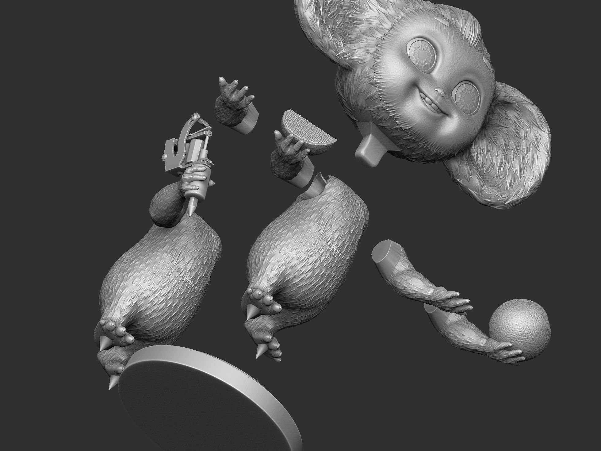 Cheburashka SEVERAL OPTIONS for 3D print STL 3D print model_22