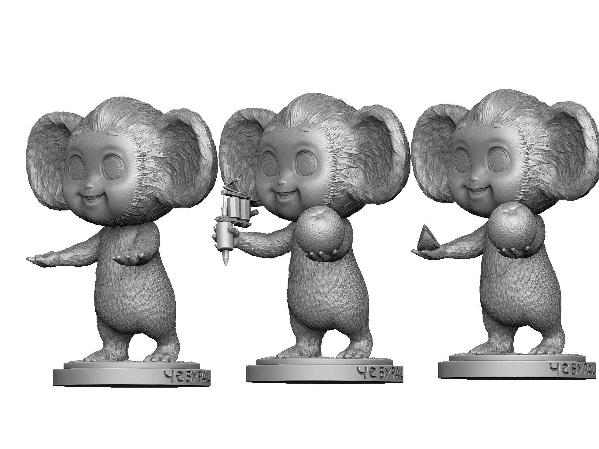 Cheburashka SEVERAL OPTIONS for 3D print STL 3D print model_28