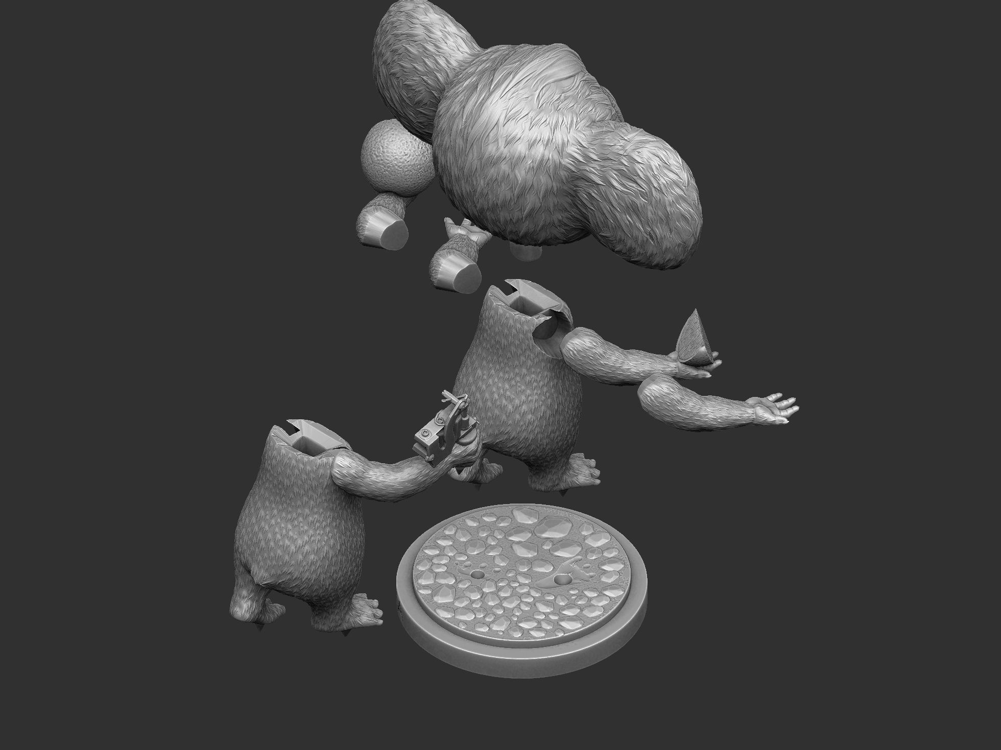 Cheburashka SEVERAL OPTIONS for 3D print STL 3D print model_32