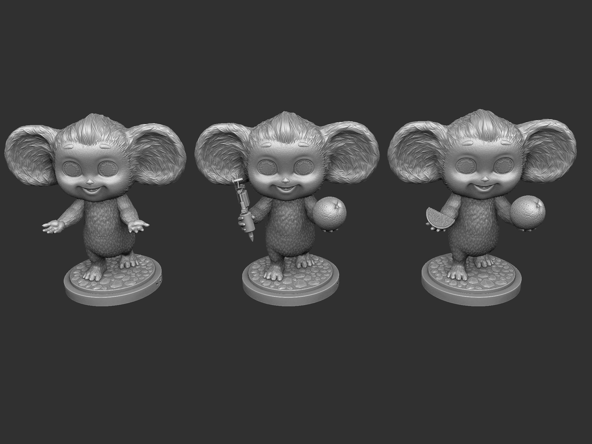 Cheburashka SEVERAL OPTIONS for 3D print STL 3D print model_26