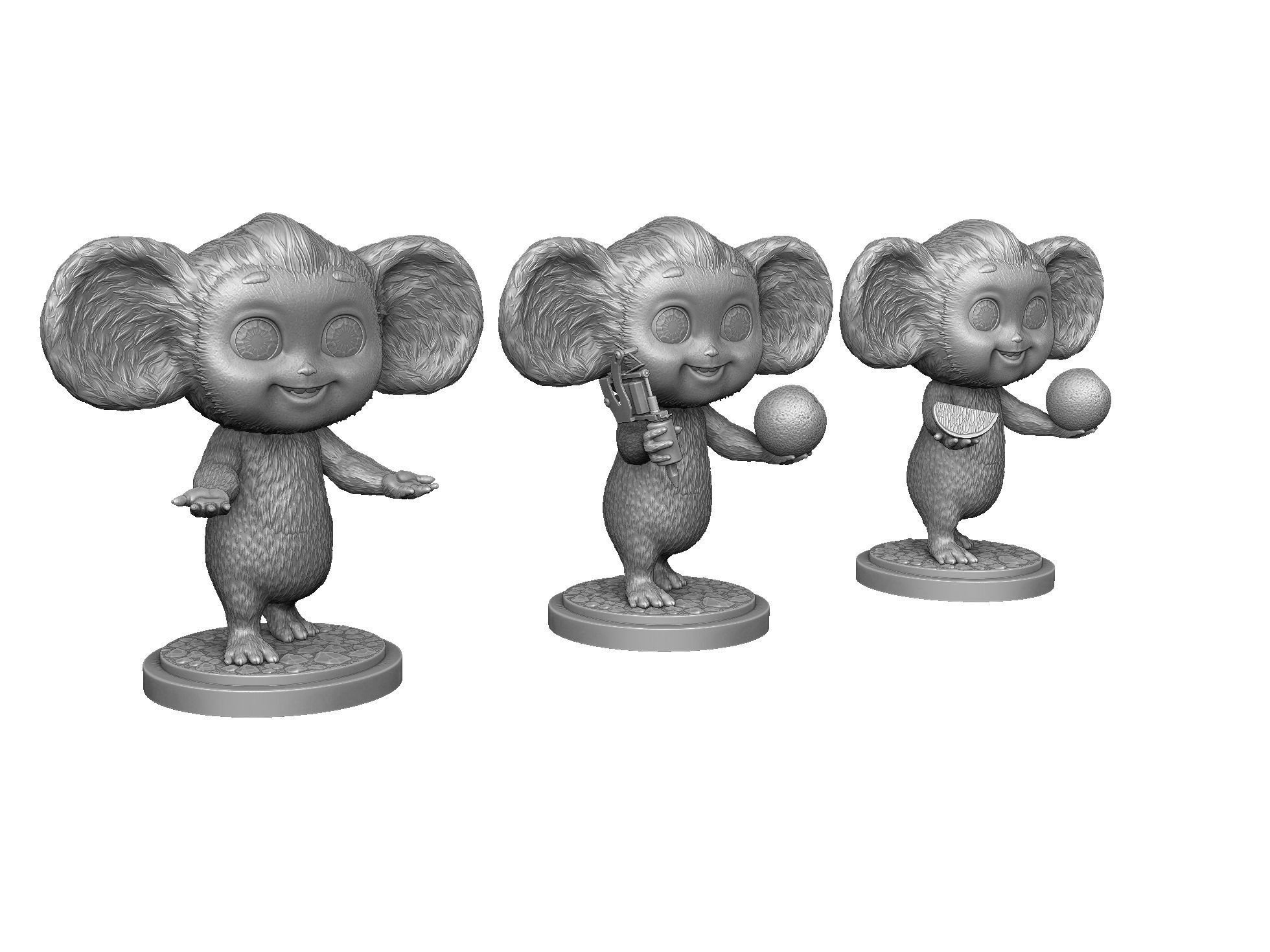 Cheburashka SEVERAL OPTIONS for 3D print STL 3D print model_27