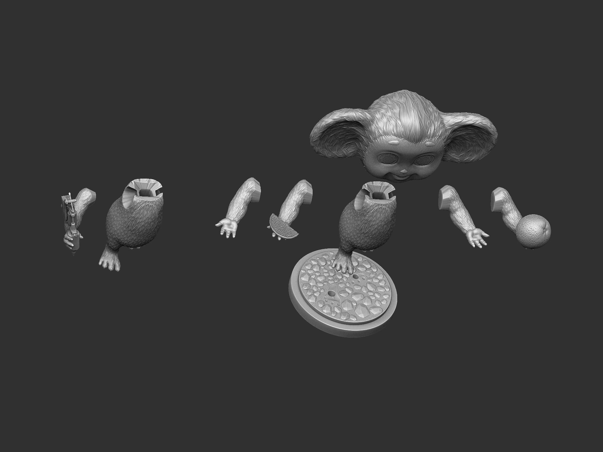 Cheburashka SEVERAL OPTIONS for 3D print STL 3D print model_25