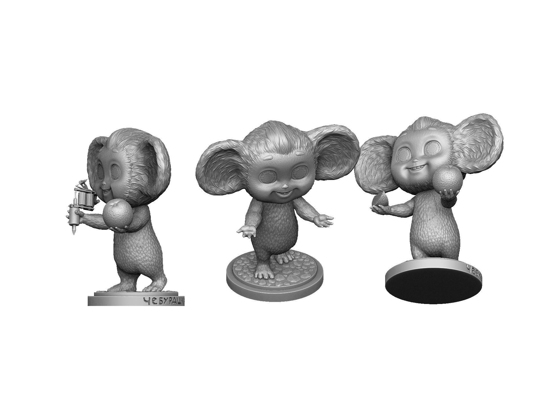 Cheburashka SEVERAL OPTIONS for 3D print STL 3D print model_29