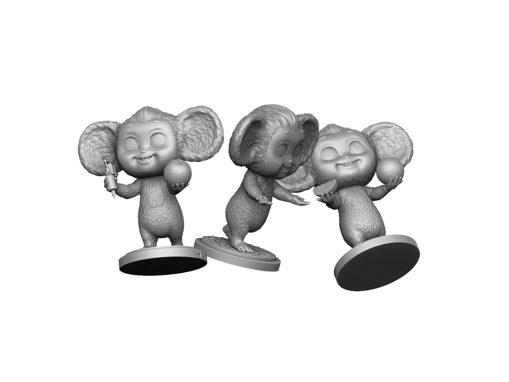 Cheburashka SEVERAL OPTIONS for 3D print STL 3D print model_30
