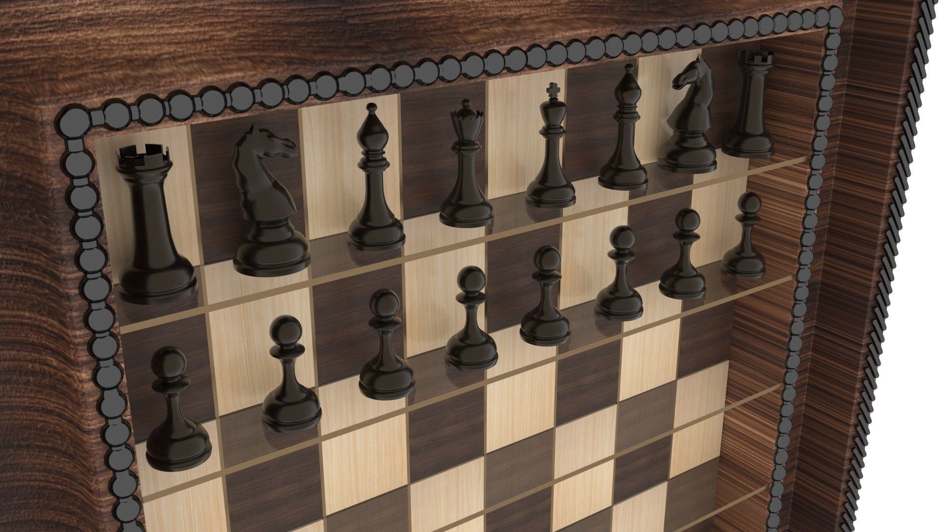 Wall Mounted Chess Set 3D model_17
