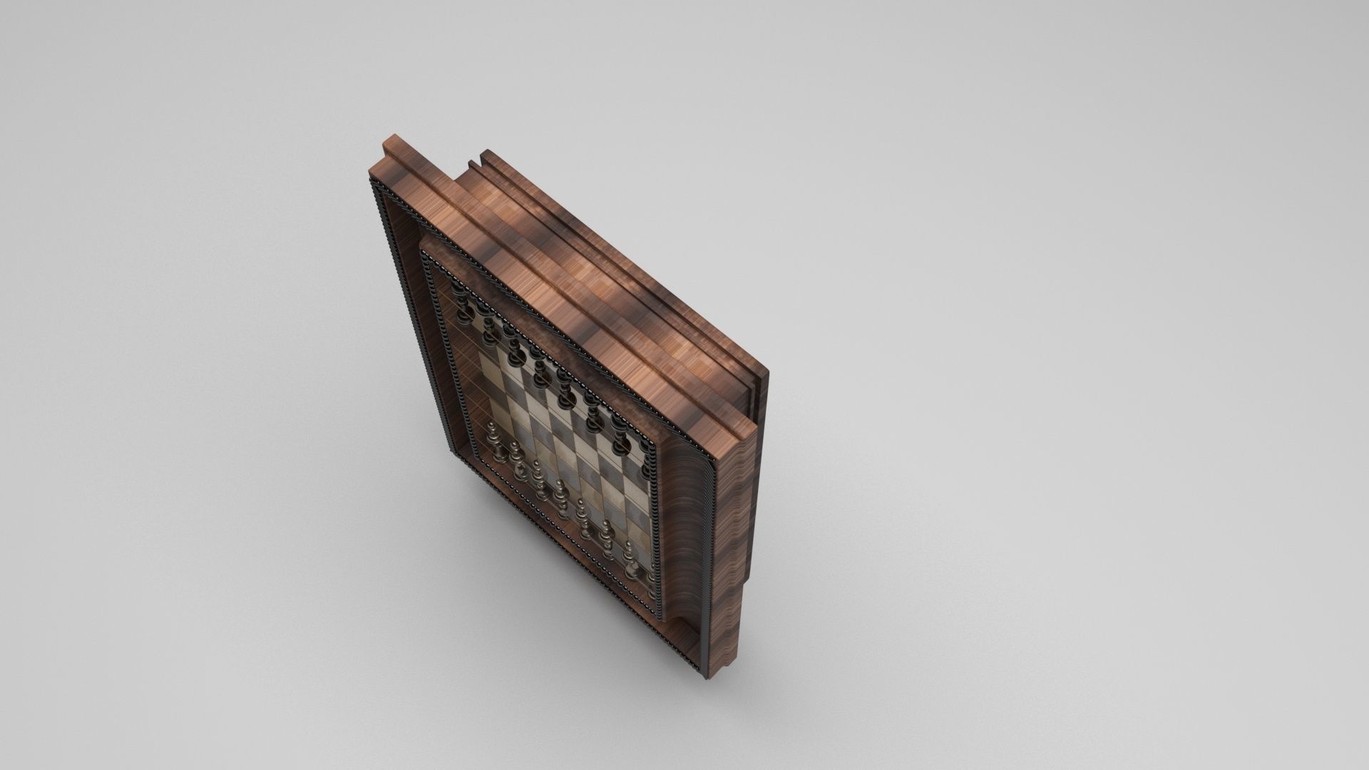 Wall Mounted Chess Set 3D model_1