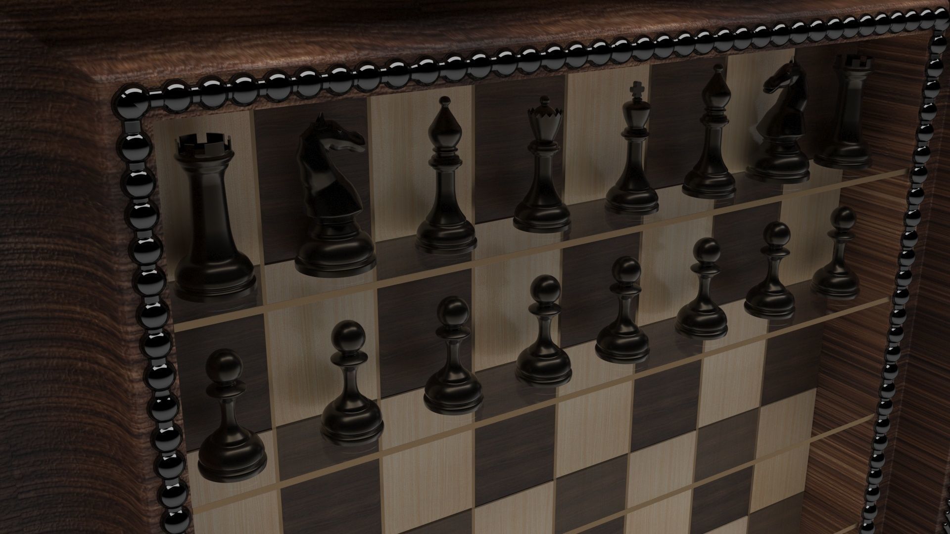 Wall Mounted Chess Set 3D model_6