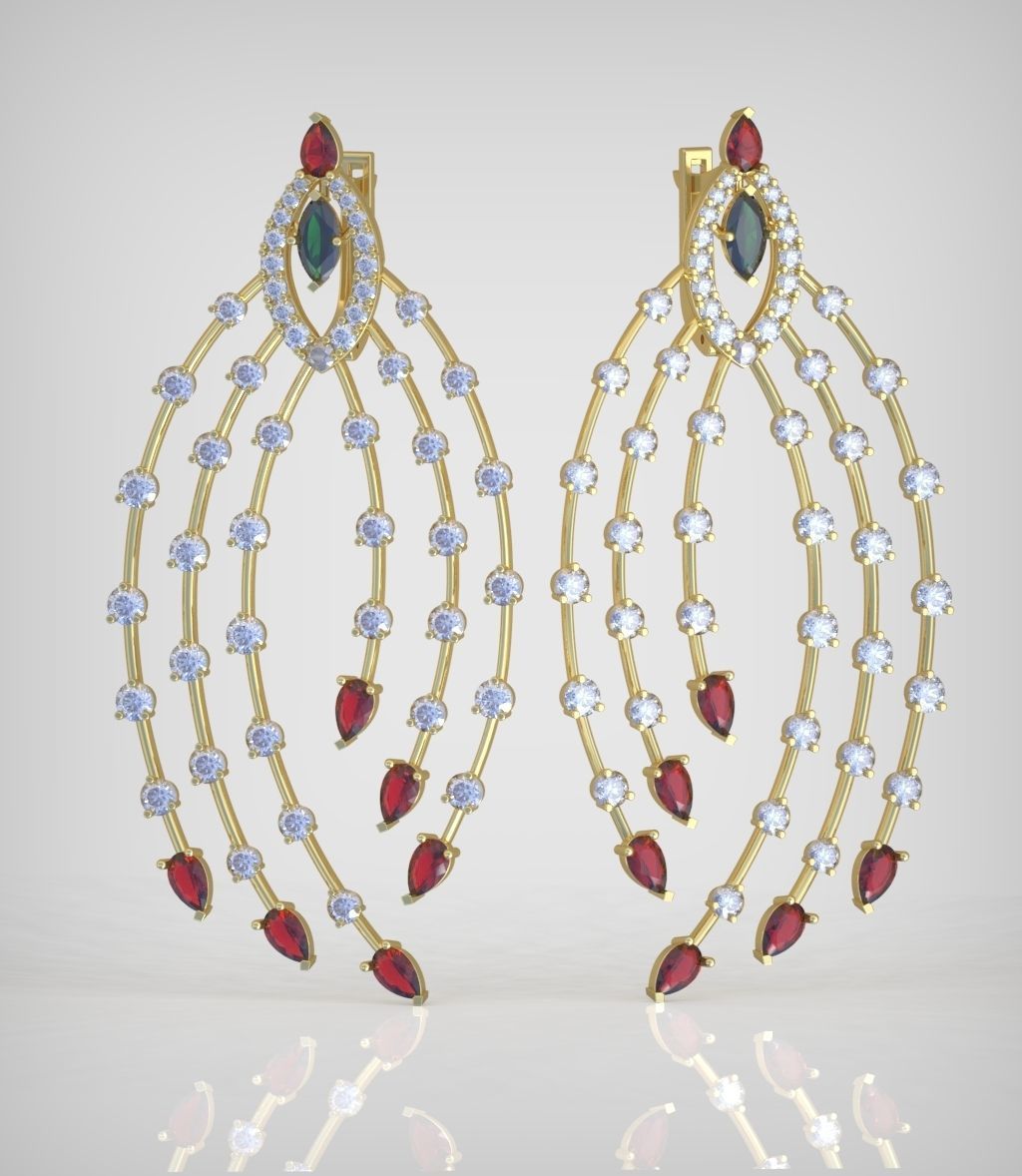 Earring model 253 3D printable model8 3D print model_3