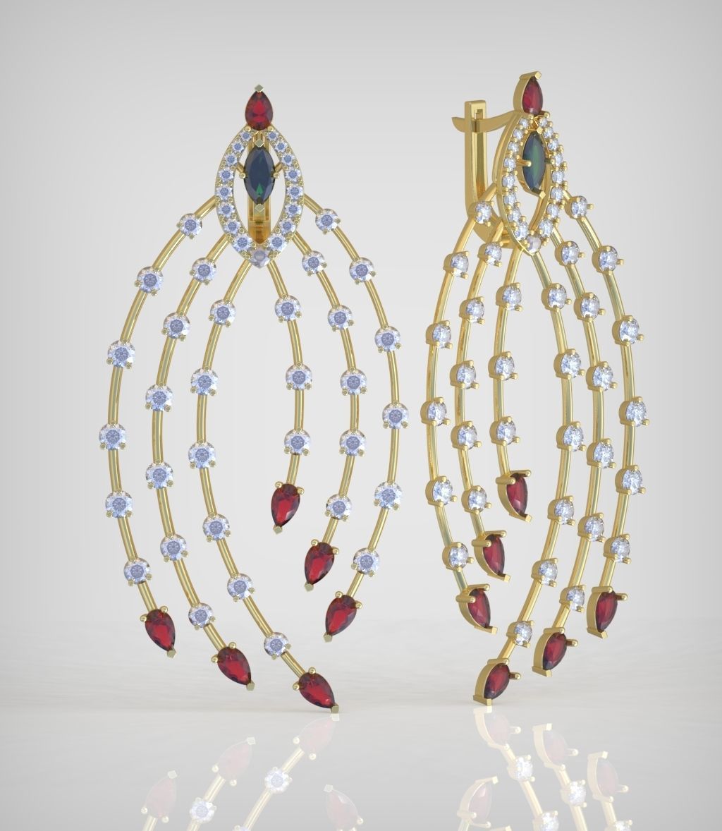 Earring model 253 3D printable model8 3D print model_4