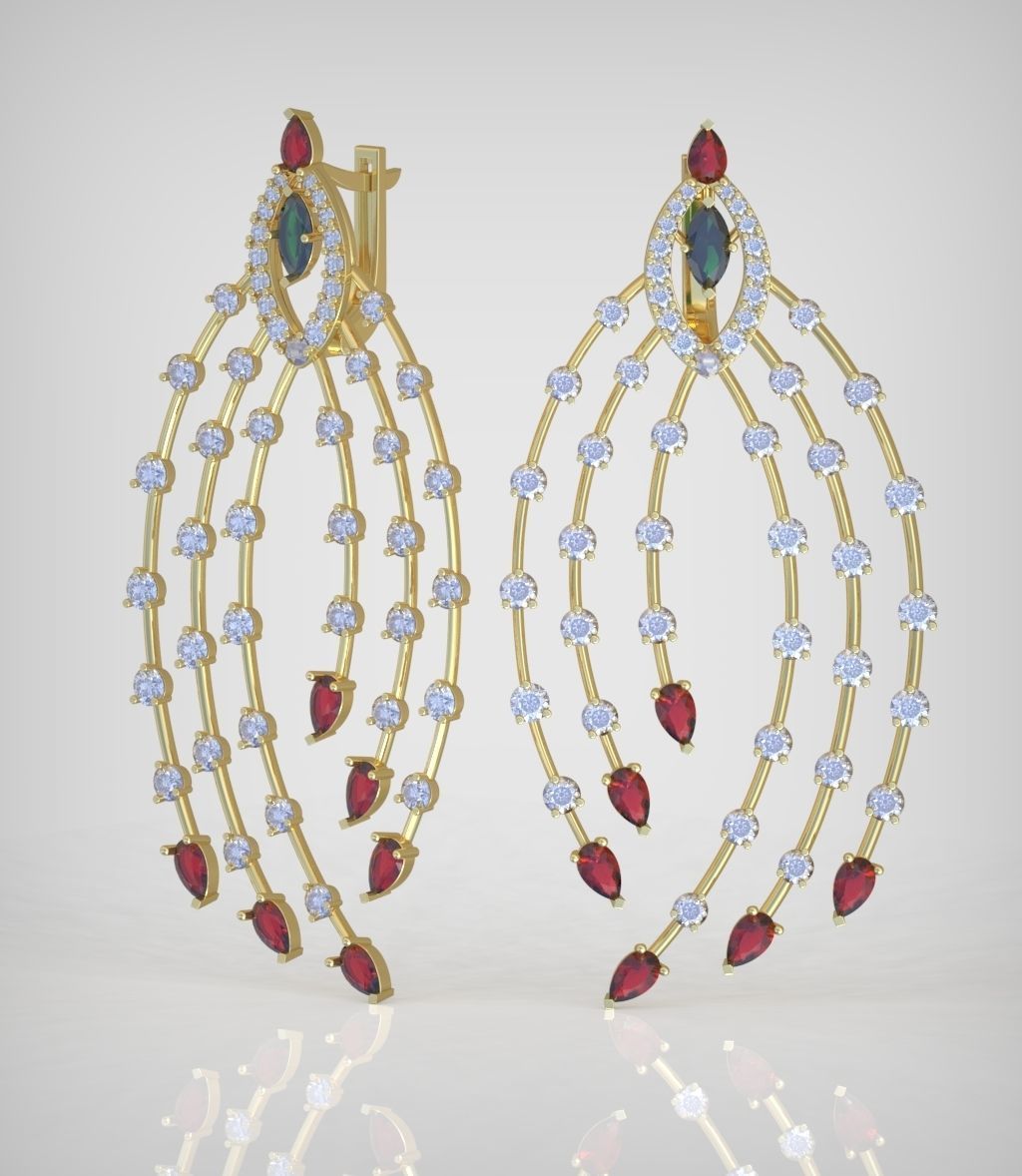 Earring model 253 3D printable model8 3D print model_1