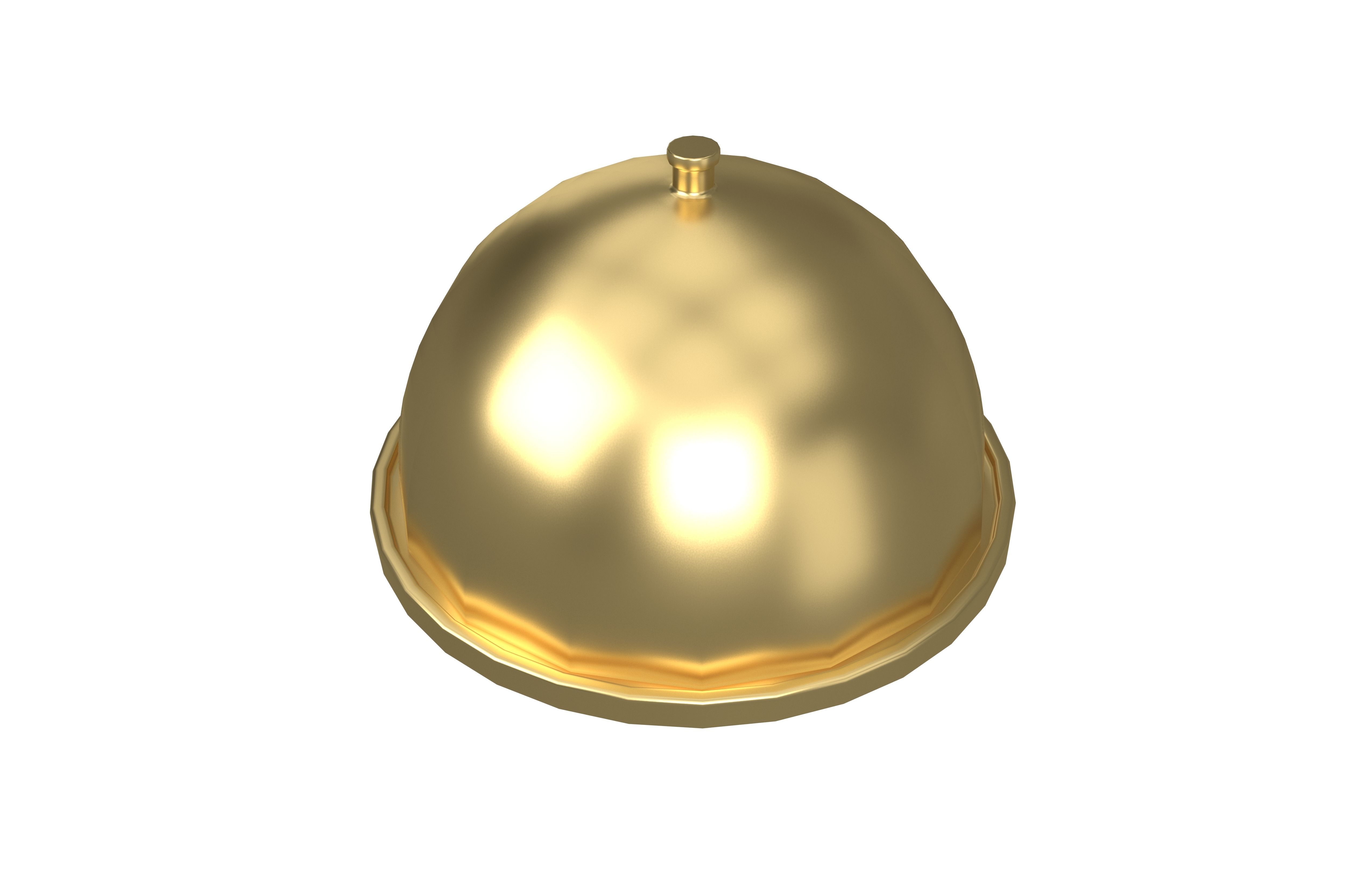 Cloche Food Plate V1 002 Low-poly 3D model_1