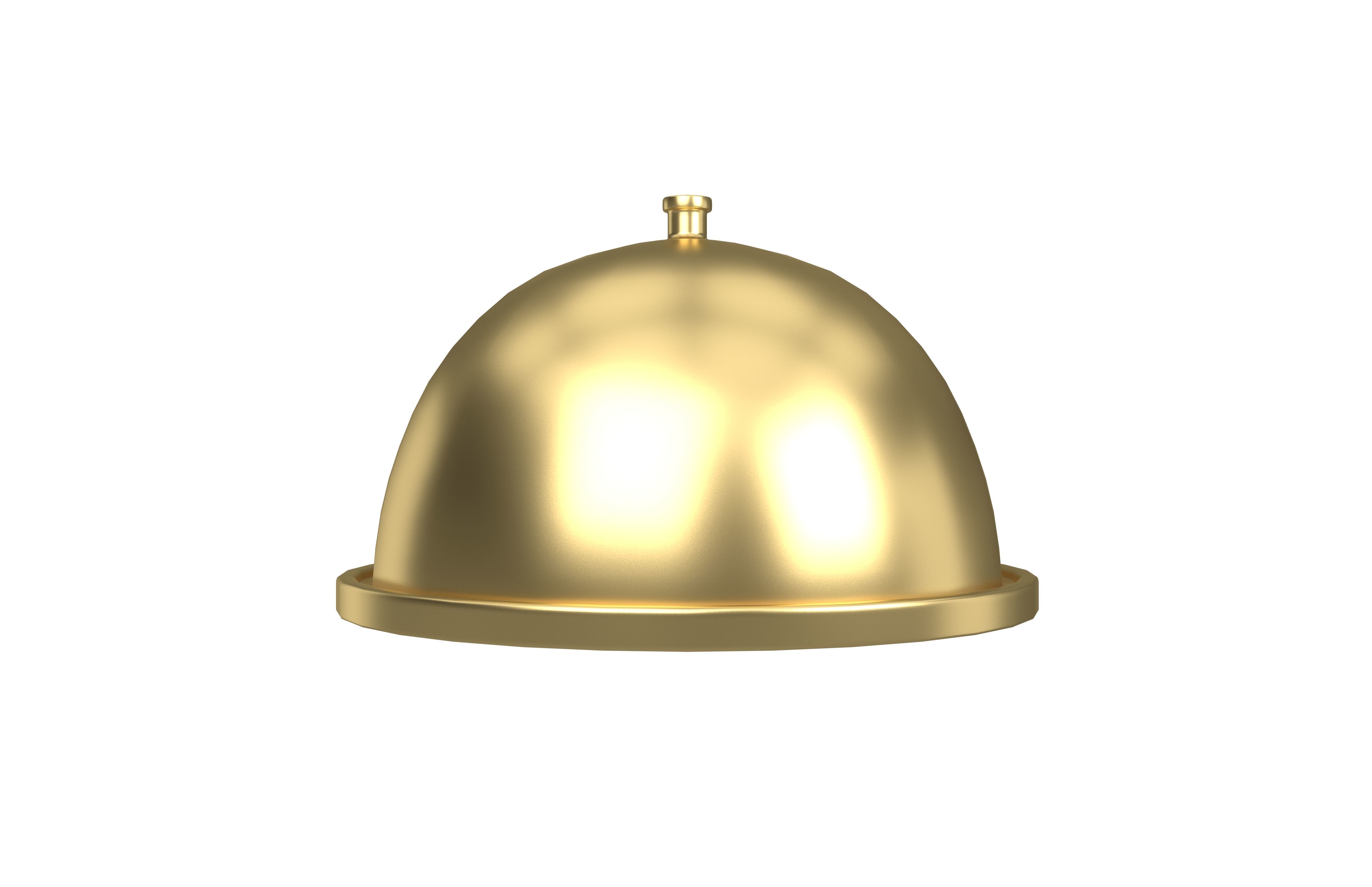 Cloche Food Plate V1 002 Low-poly 3D model_3