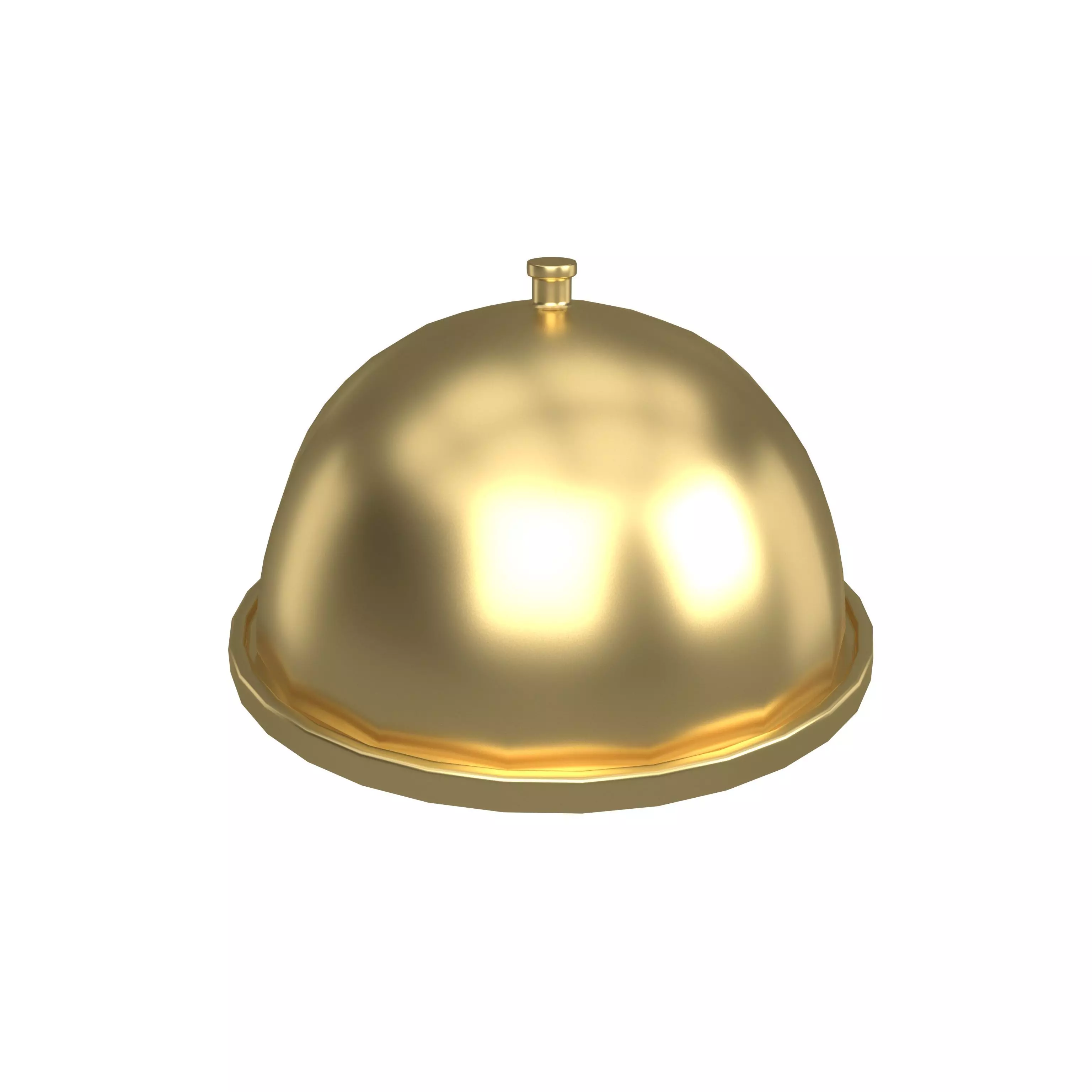 Cloche Food Plate V1 002 Low-poly 3D model_0
