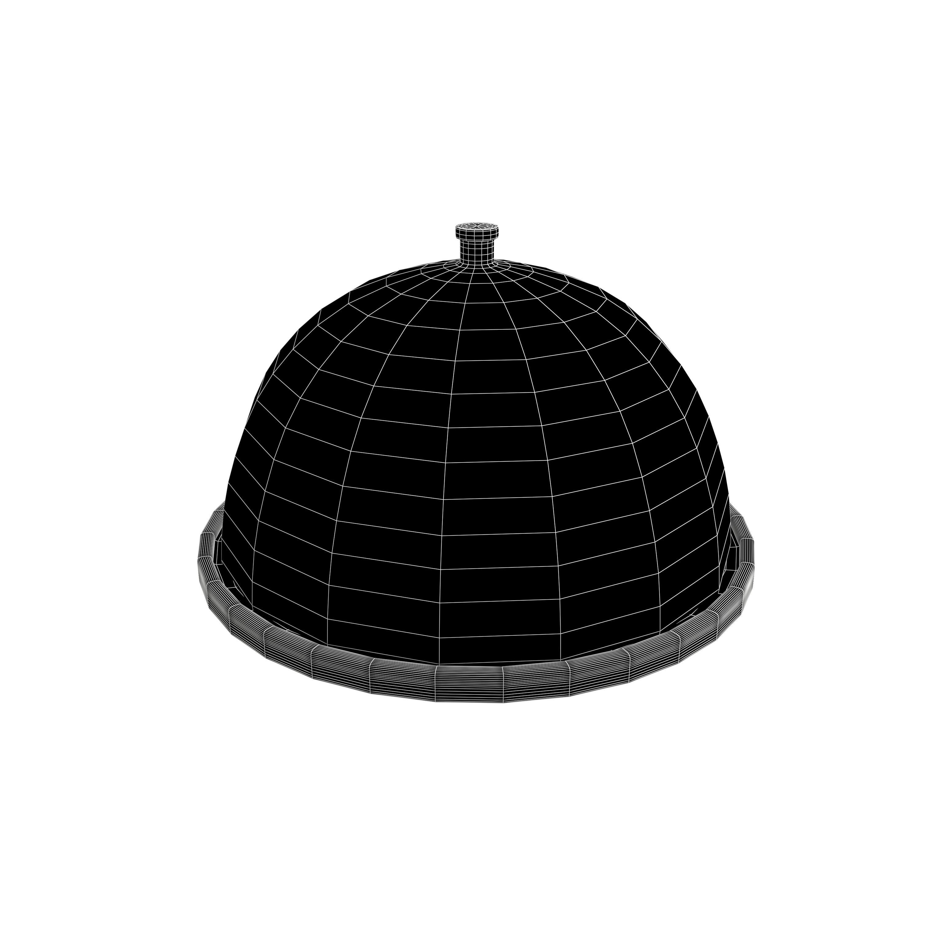 Cloche Food Plate V1 002 Low-poly 3D model_7