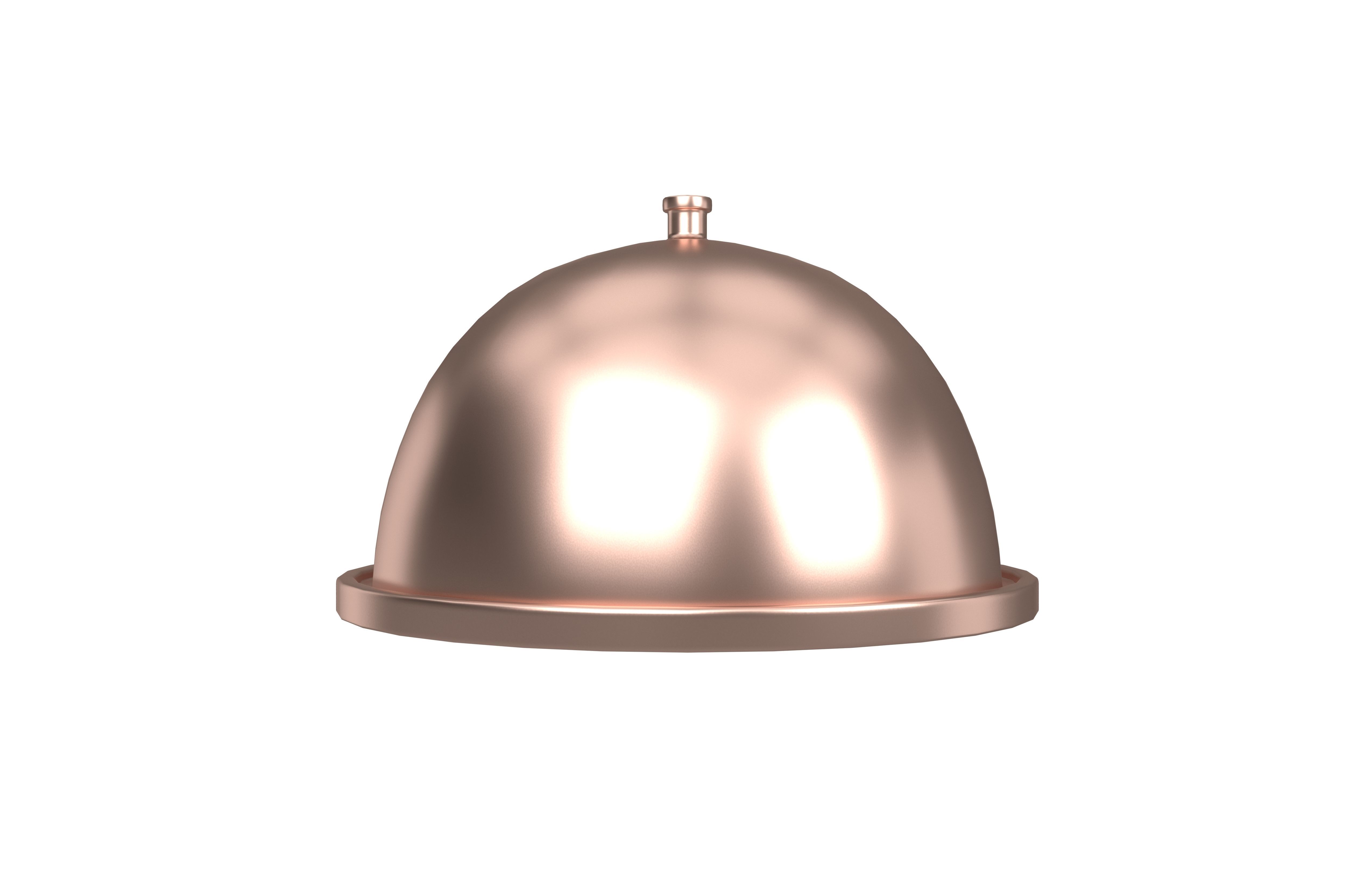Cloche Food Plate V1 003 Low-poly 3D model_1