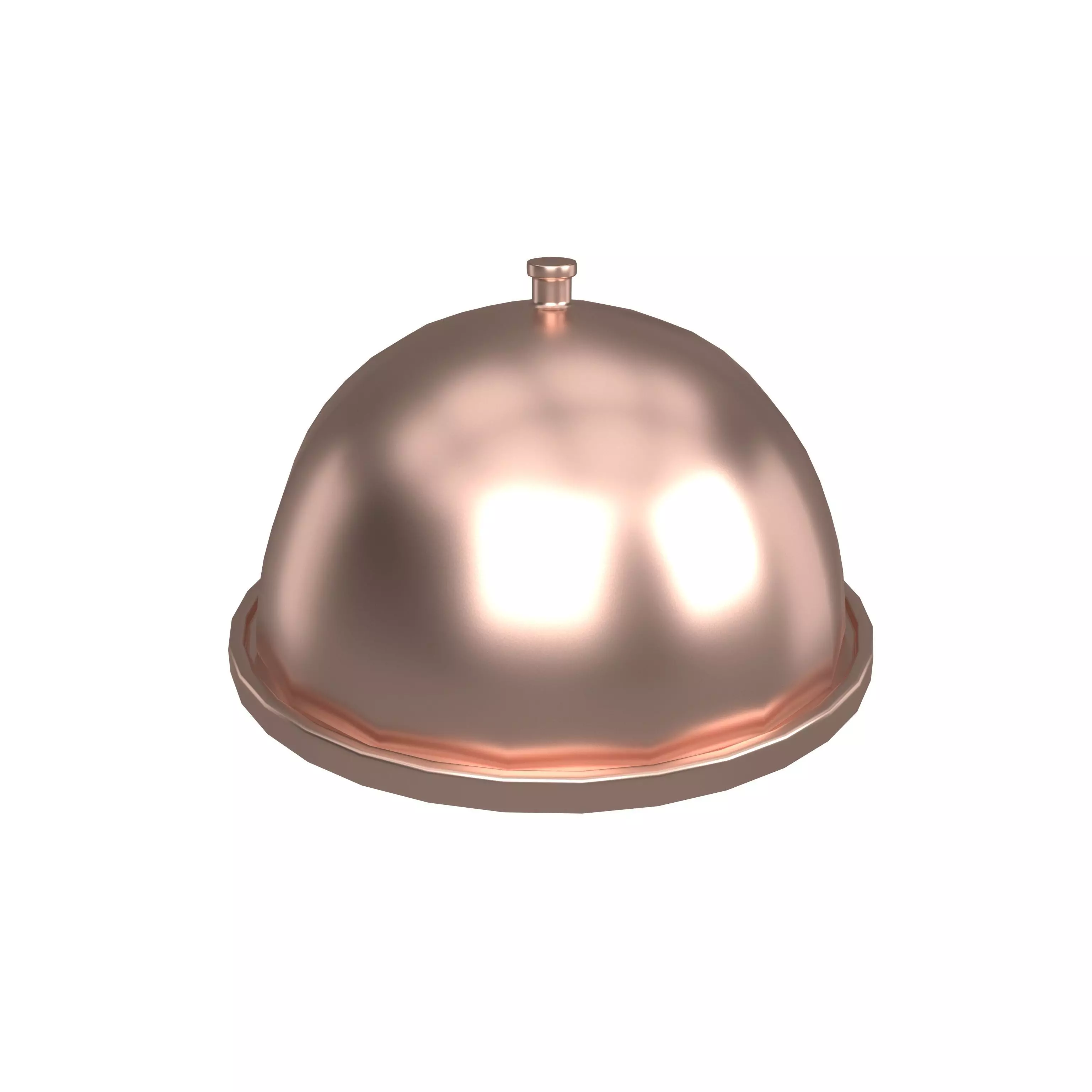 Cloche Food Plate V1 003 Low-poly 3D model_0