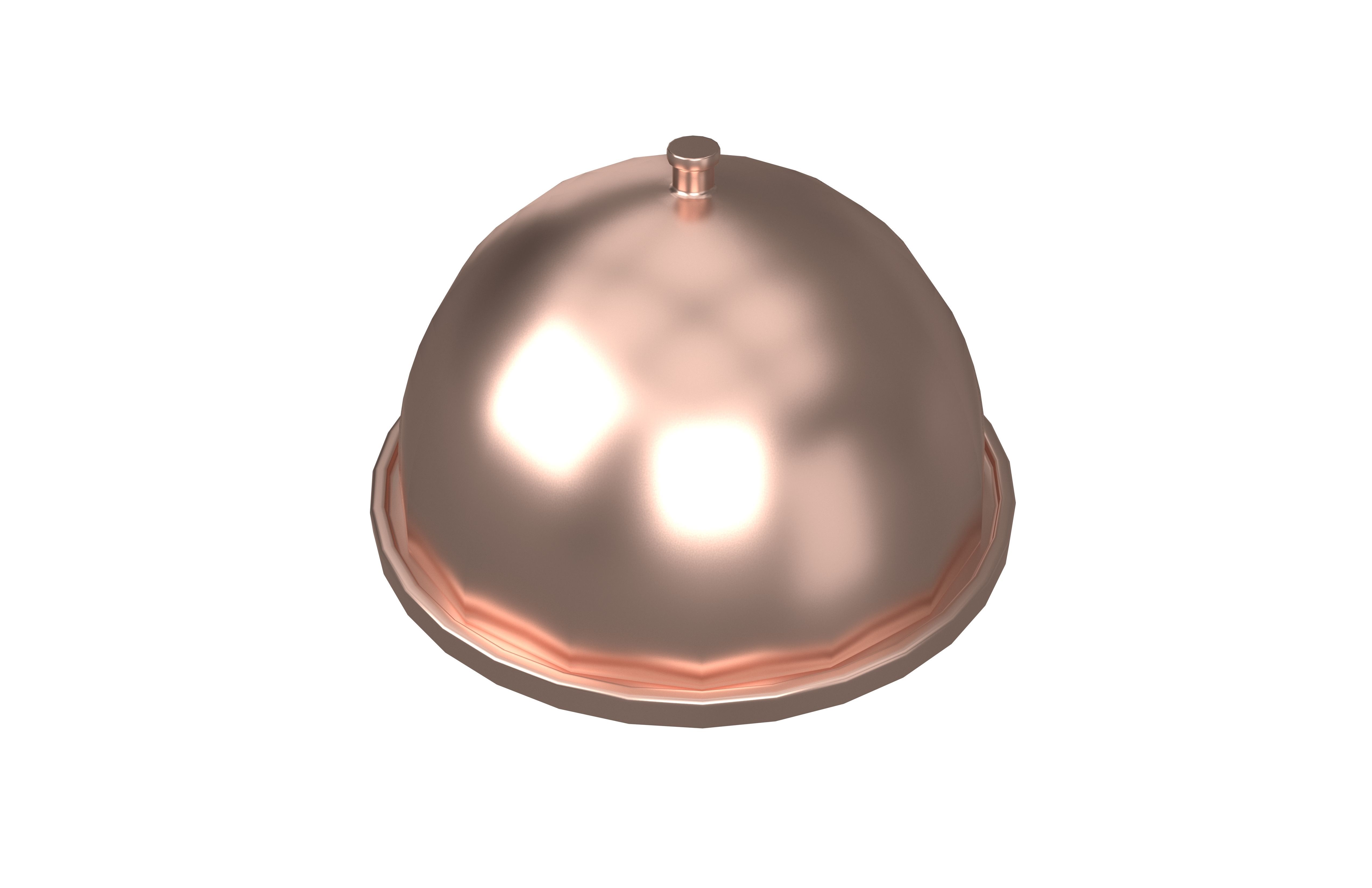 Cloche Food Plate V1 003 Low-poly 3D model_2
