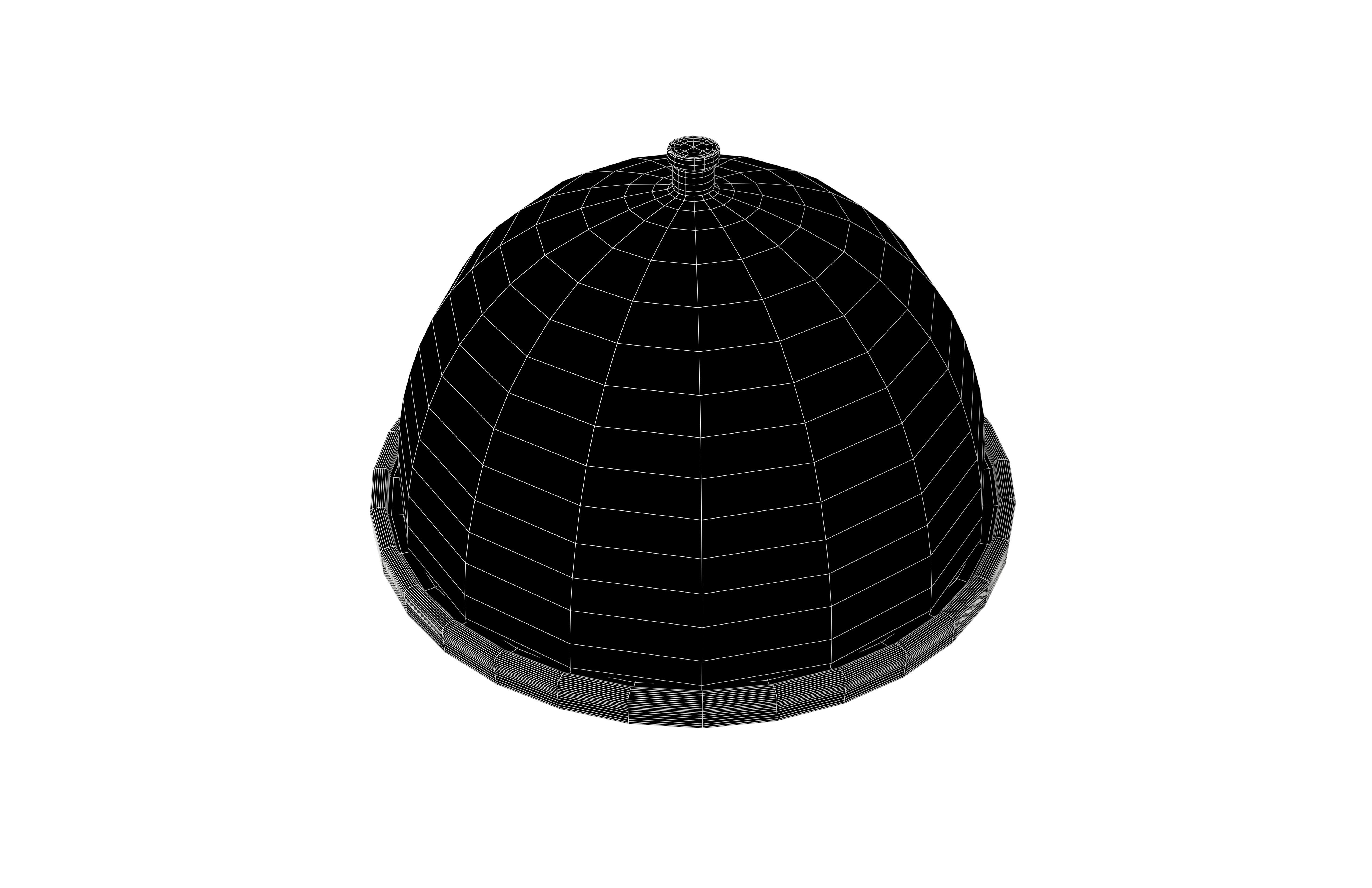 Cloche Food Plate V1 003 Low-poly 3D model_5