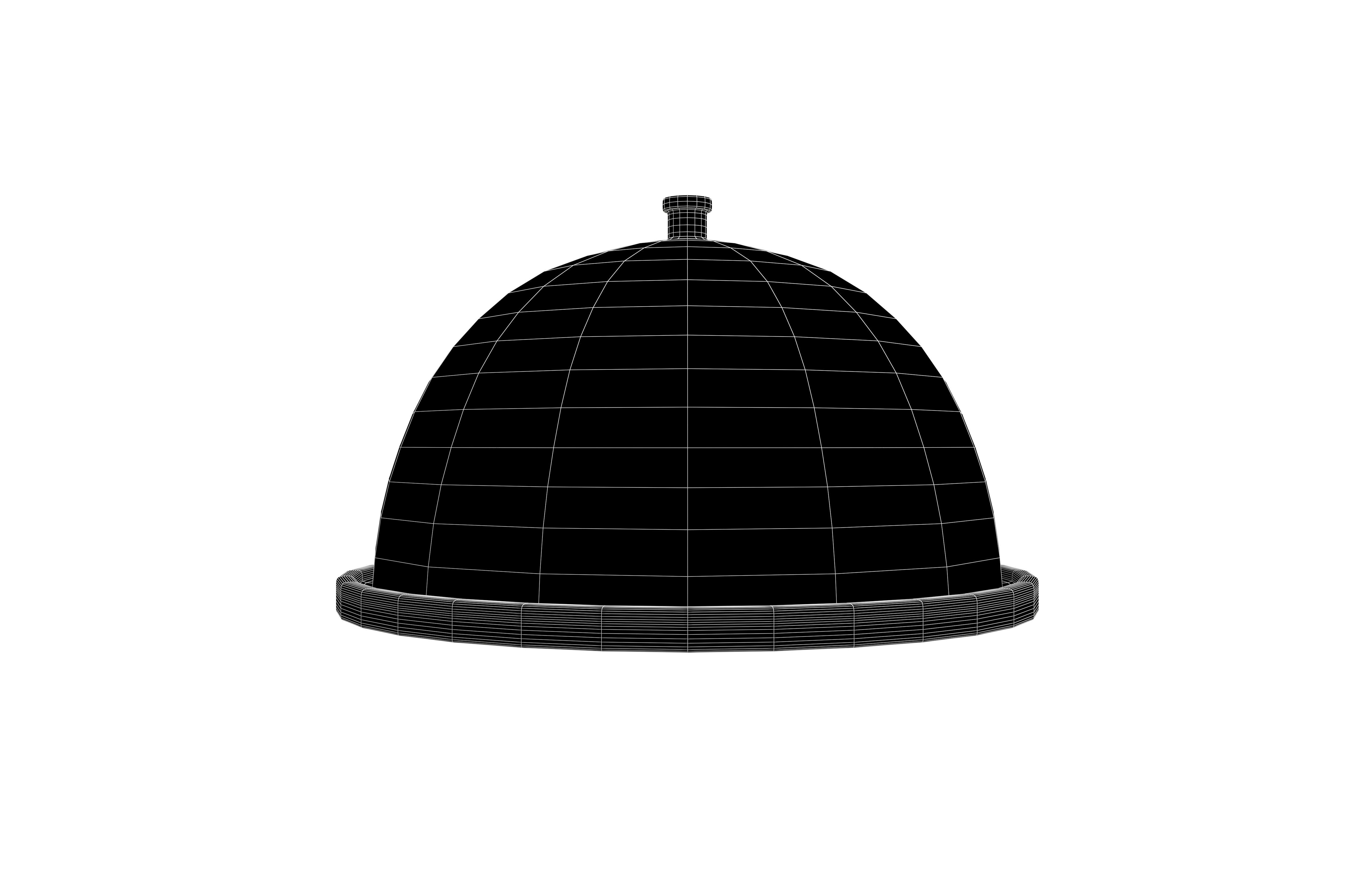 Cloche Food Plate V1 003 Low-poly 3D model_4