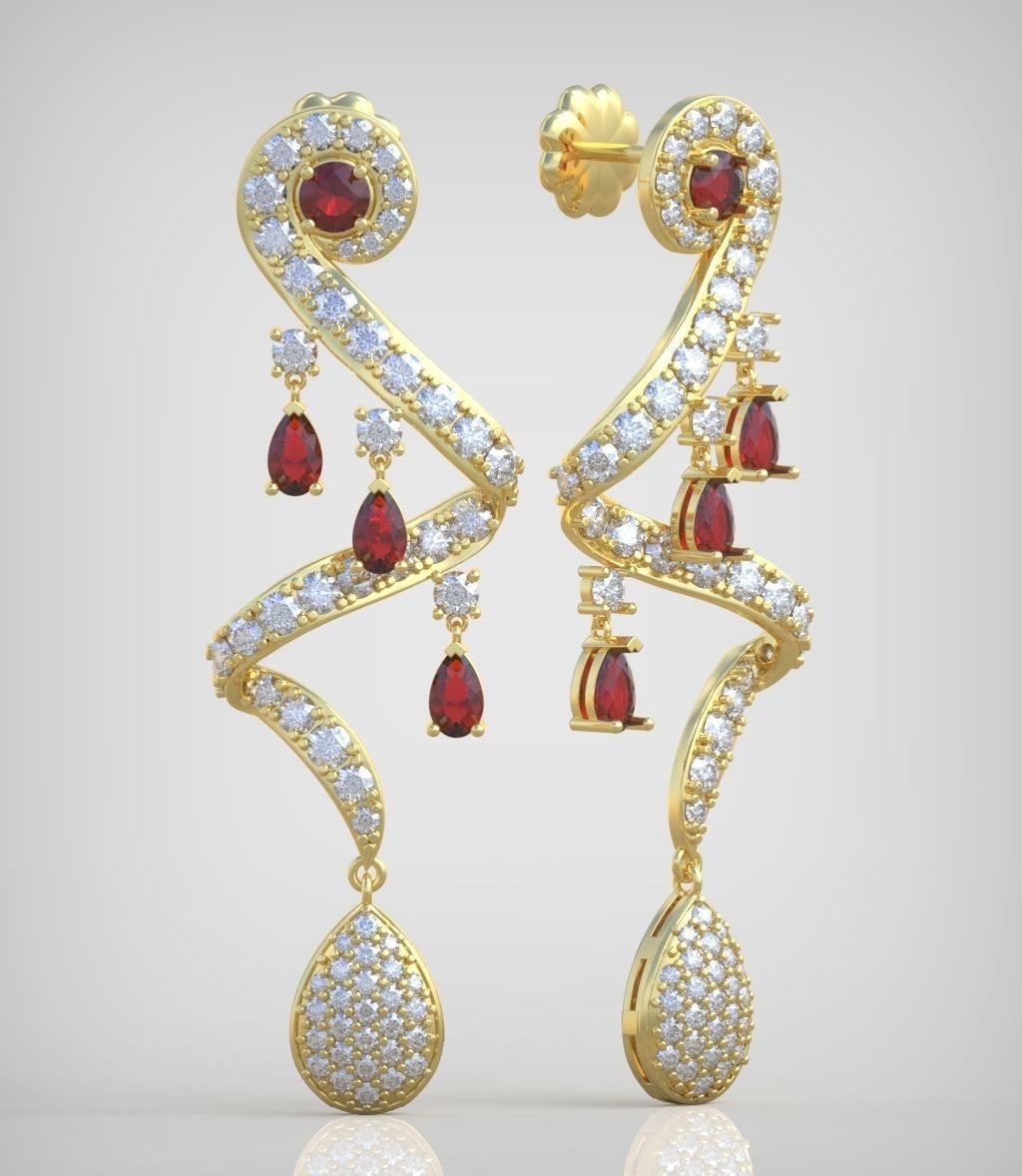 Earring model 254 3D printable model13 3D print model_4