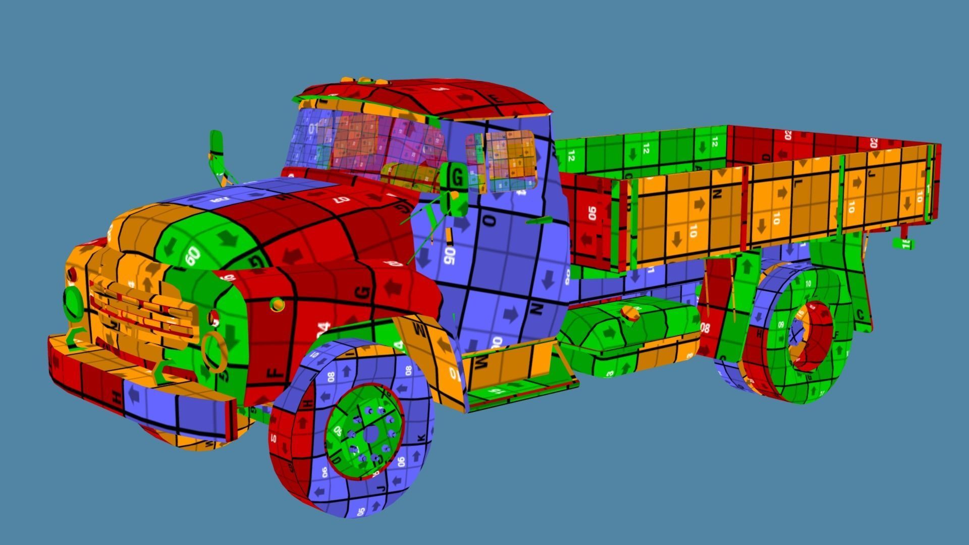 Soviet Truck Low-poly 3D model_12