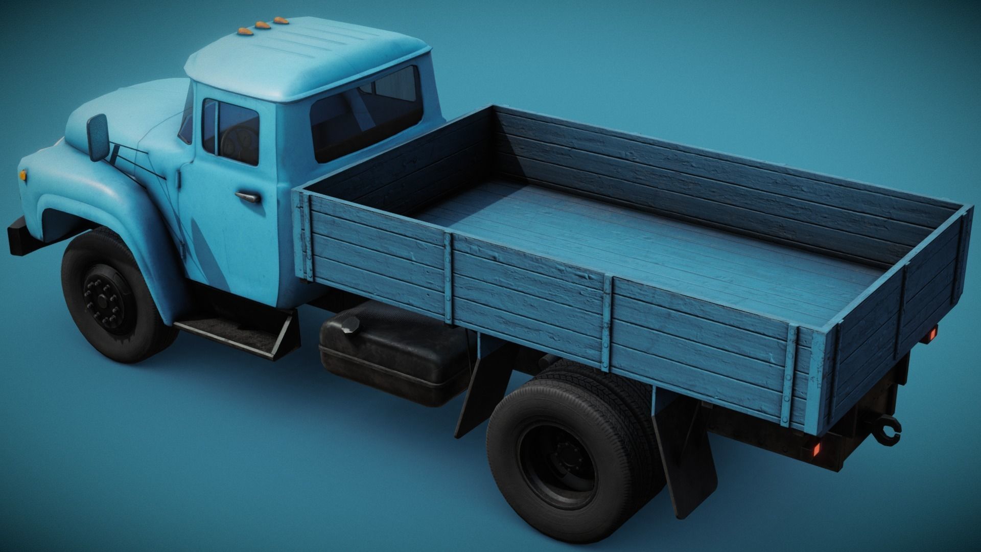 Soviet Truck Low-poly 3D model_8