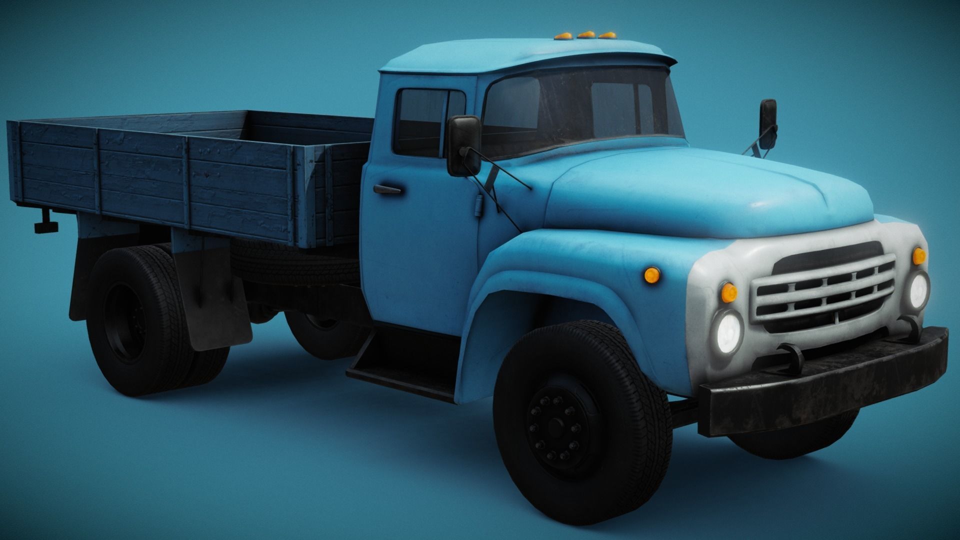 Soviet Truck Low-poly 3D model_10
