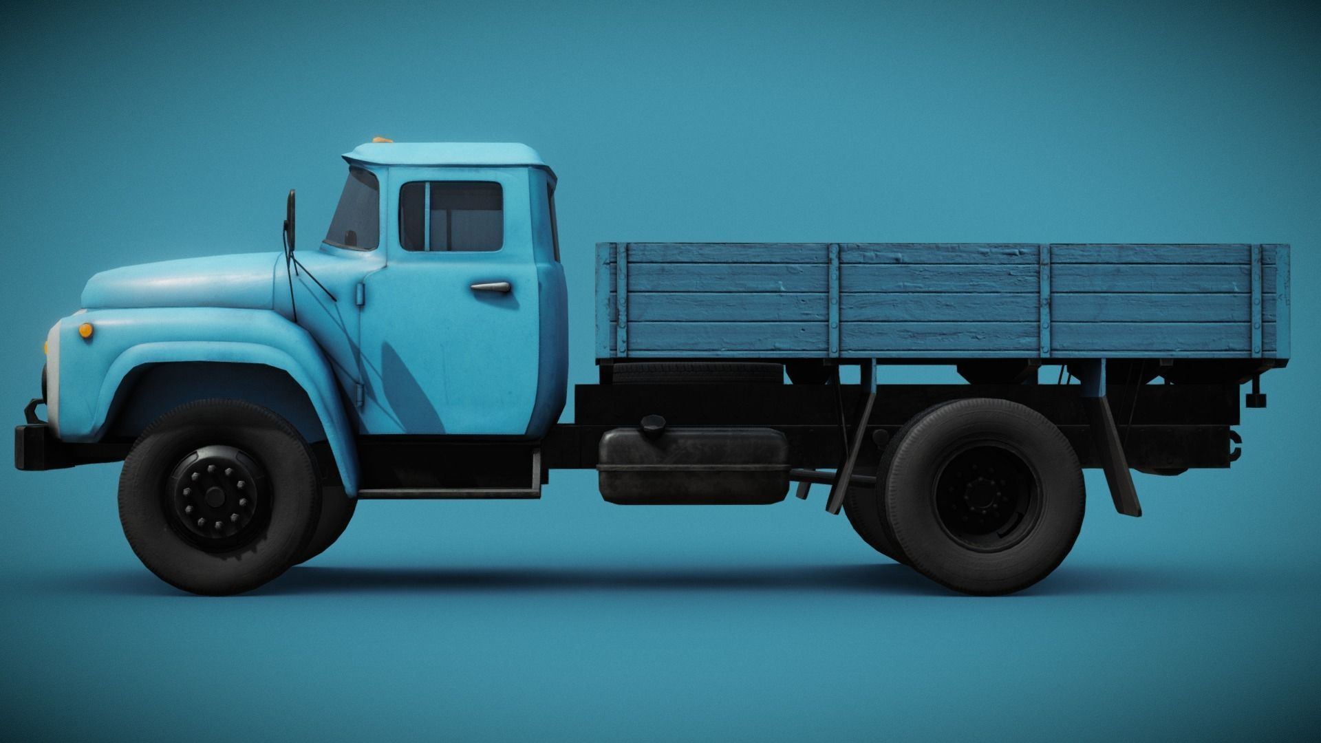 Soviet Truck Low-poly 3D model_9