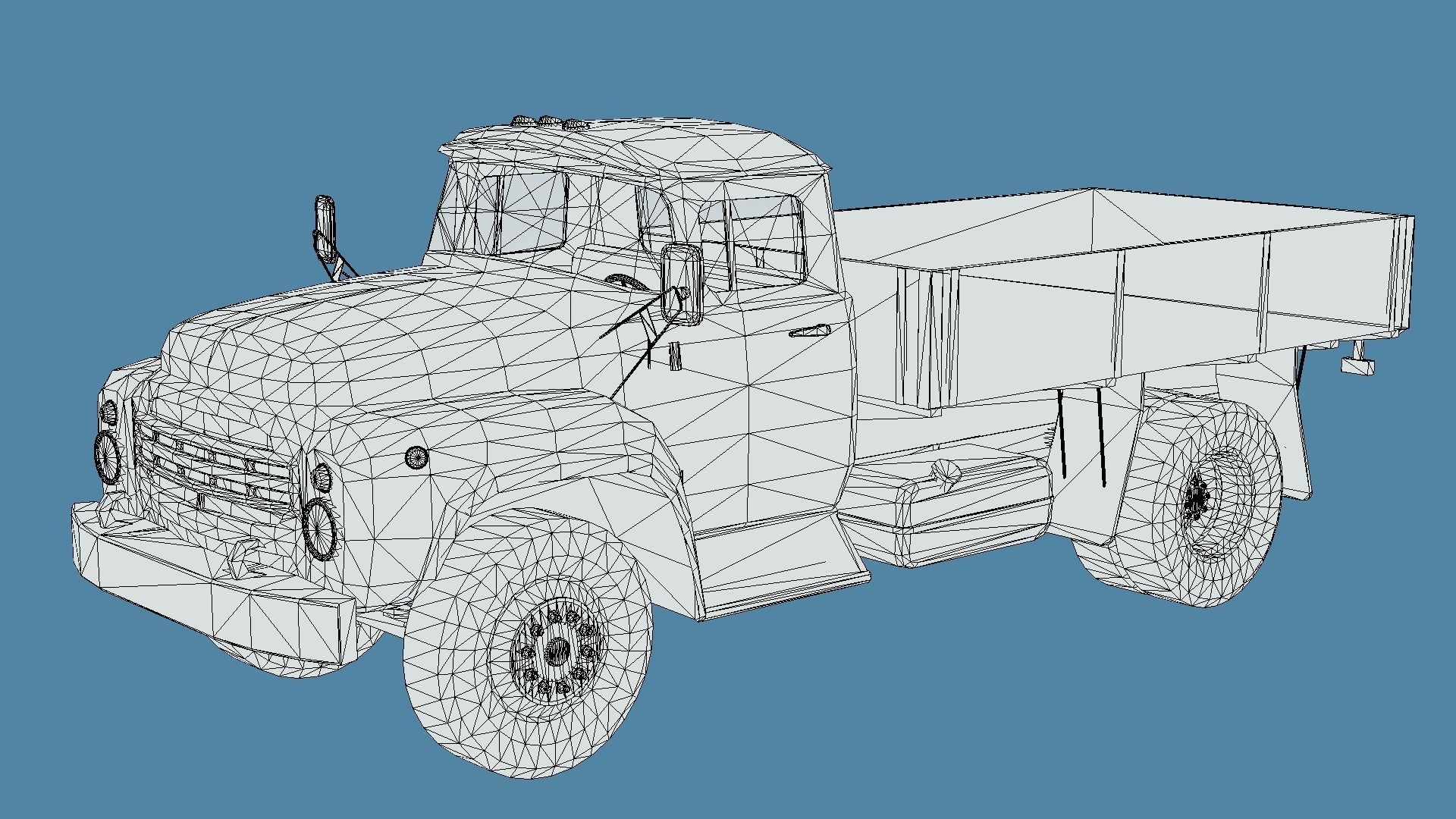 Soviet Truck Low-poly 3D model_11